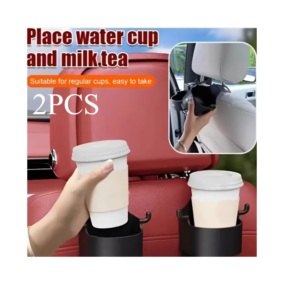 2Pcs Multi-Function Car Seat Back Hooks With Built-In Cup Holders - Essential Auto Interior Organizer Accessories 6935161446012