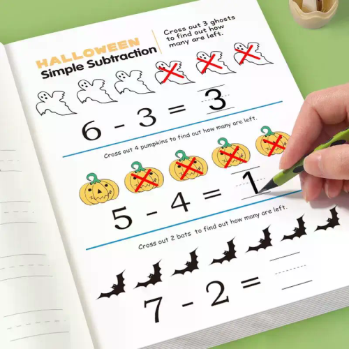 1 Set Fun 64 Page Arithmetic Question Book Addition And Subtraction Exercises Within 10 Picture Column Decomposition Calculation 2