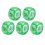 5Pcs Mahjong Wind Direction Dice, Green, 4.2cm, Transparent Plastic 11