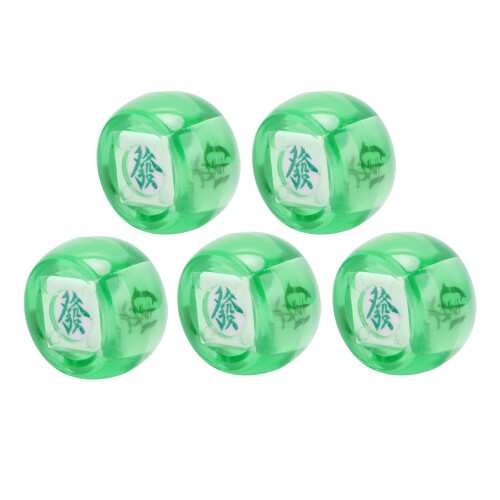 5Pcs Mahjong Wind Direction Dice, Green, 4.2cm, Transparent Plastic 1