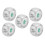 5Pcs Mahjong Wind Direction Dice Set, 4.2cm Transparent Plastic Game Dice 14