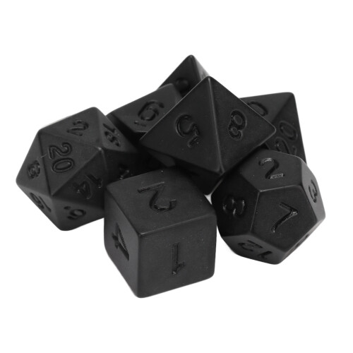 14PCS Black Plastic Polyhedral Dice Set for Board & Puzzle Games 2