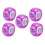 5Pcs Direction Dice Set for Mahjong, Purple, 4.2cm, Plastic 14