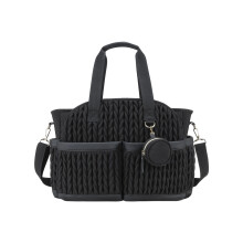 Comfortable Adjustable Shoulder Strap Baby Bag Quilted-Black