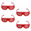 Pack of 4 Easy Carry Light Up Glasses Multicolor Effect-Red 1