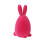 Beflockte Kaninchen-Figur, Moos-Kaninchen-Statue,-dunkelrosa1 1