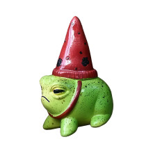 Charm Frogs Figurine with Party Hat Unique Resin-red hat frog