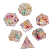 7pcs Resin Polyhedral Dice Set for RPG Men Women Portable Multicolor