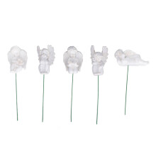 Estatuetas de anjos com design clássico em resina, resistentes às intempéries, para decoração de jardim. Miniaturas para uso externo.
