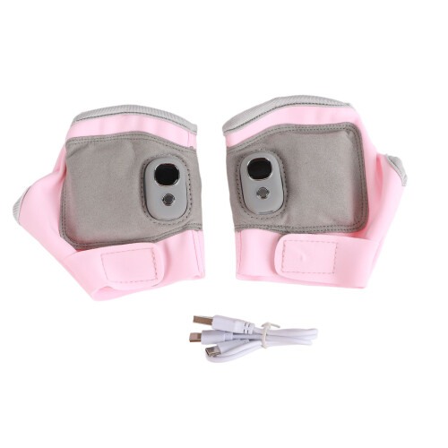 Heated Glove 2 Pcs Pink USB Rechargeable Microfiber 2000mAh 1