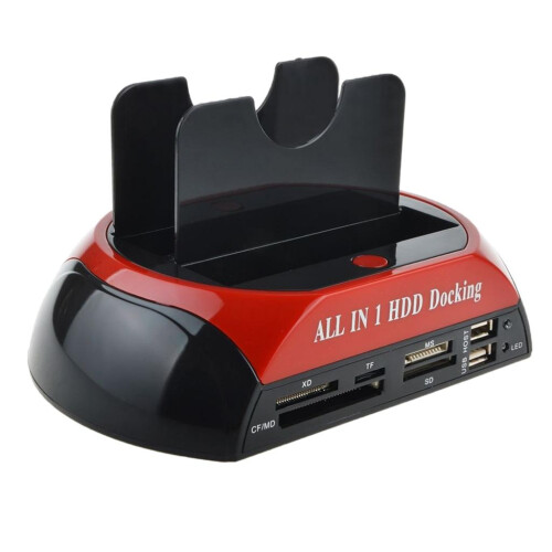 HDD Docking Base SATA IDE Dual USB 2.0 Clone Hard Drive Card Reader AU