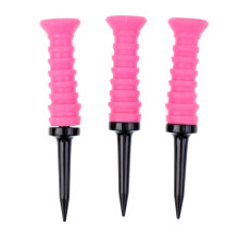 3 Pieces 83mm Long Elastic Rubber Cushion Top Plastic Golf Tees Random