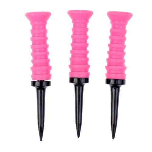 3 Pieces 83mm Long Elastic Rubber Cushion Top Plastic Golf Tees Random