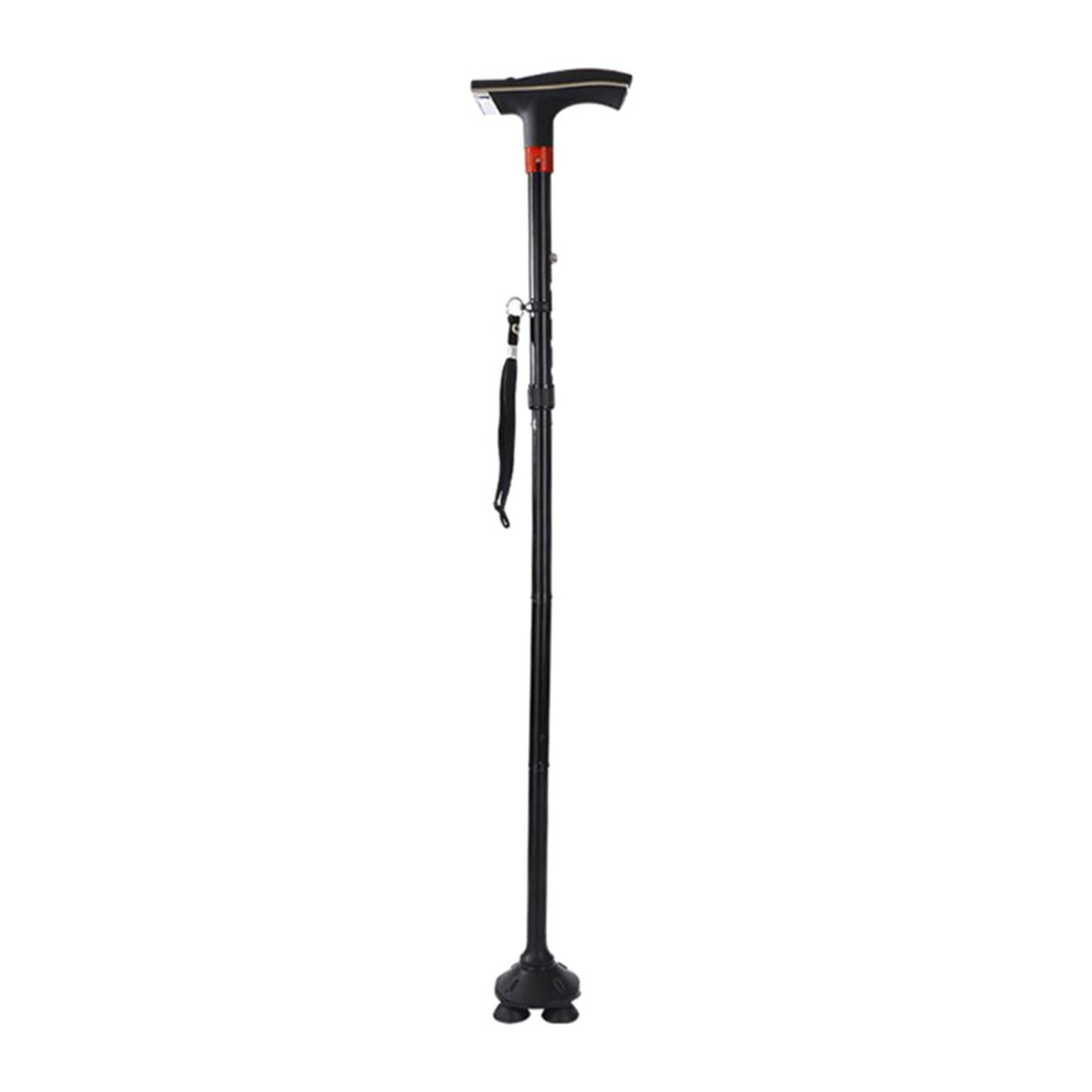 Grain Adjustable Metal Walking Stick Travel Cane Folding Pole Compact Hike