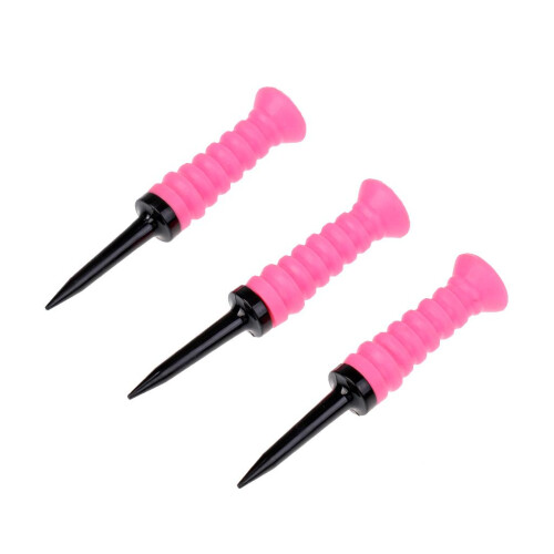 3 Pieces 83mm Long Elastic Rubber Cushion Top Plastic Golf Tees Random 1