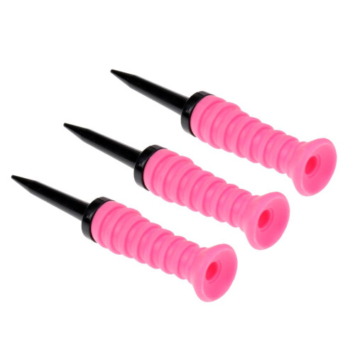3 Pieces 83mm Long Elastic Rubber Cushion Top Plastic Golf Tees Random 2