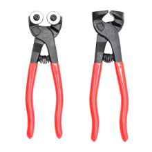 2xGlass Mosaic Cut Nippers Tile Plier Flat Tongs+Double Round Wheeled