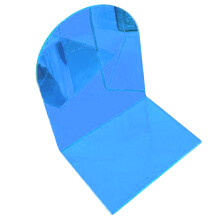 Transparente Acryl-Buchstützen, L-Form, Blau, 120x100x155mm