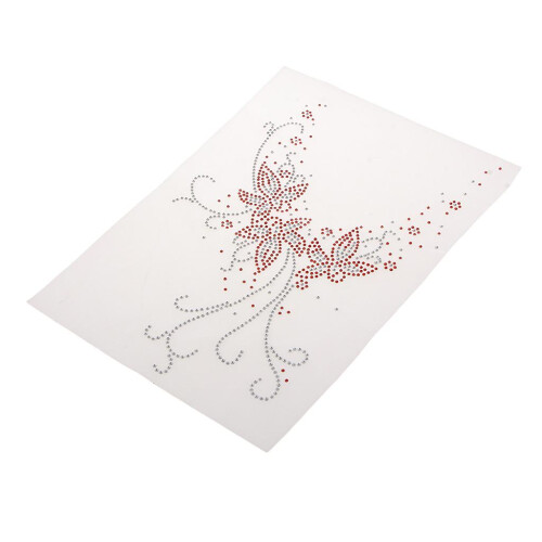 Iron on Rhinestone Floral Pattern Decorative Applique Patch For Clothe 1
