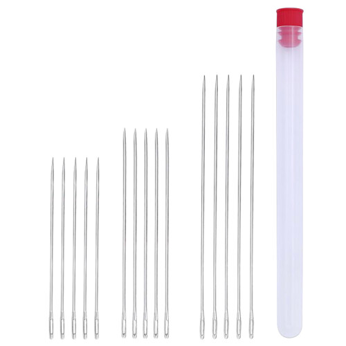15 Pieces Large-eye Stitching Needles Hand Sewing Needle with Case 2