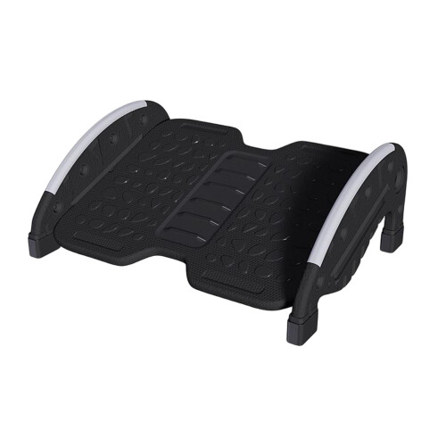 Black Under Desk Footrest Shaking Static Dual Use with Massage Surface