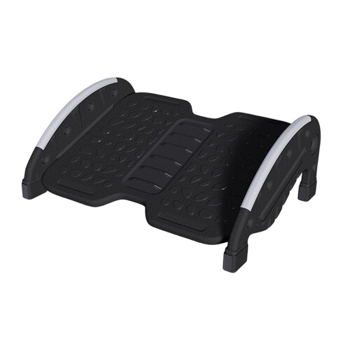 Black Under Desk Footrest Shaking Static Dual Use with Massage Surface 1
