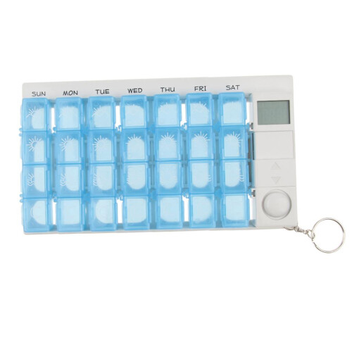 28 Grids Electronic Pill Storage Box 7 Day Weekly Medicine Container C 2