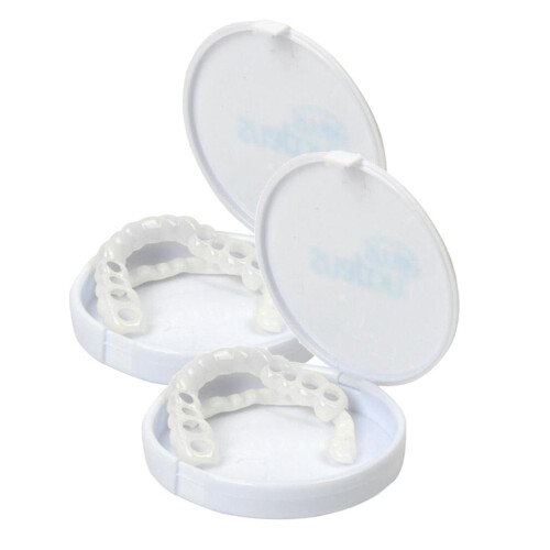 2 Set Perfect Smile Teeth Veneers False Tooth Covers White Upper & Low 2