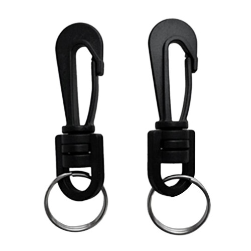 2 Pieces Scuba Diving Plastic Swivel Spring Snap Hook Clip with Split