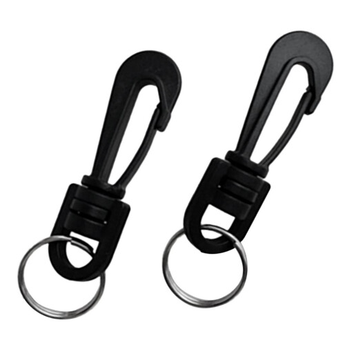 2 Pieces Scuba Diving Plastic Swivel Spring Snap Hook Clip with Split 1