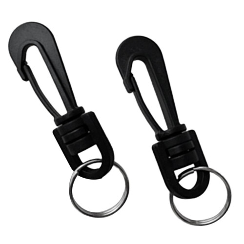 2 Pieces Scuba Diving Plastic Swivel Spring Snap Hook Clip with Split 2