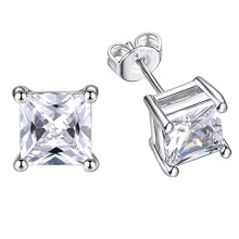 Cubic Zirconia Stud Earrings Hypoallergenic Crystal Earrings for Women