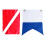 2 Pieces Nylon Diver-Down Boat Flags, Red and Blue Scuba Dive Flags Ma 3