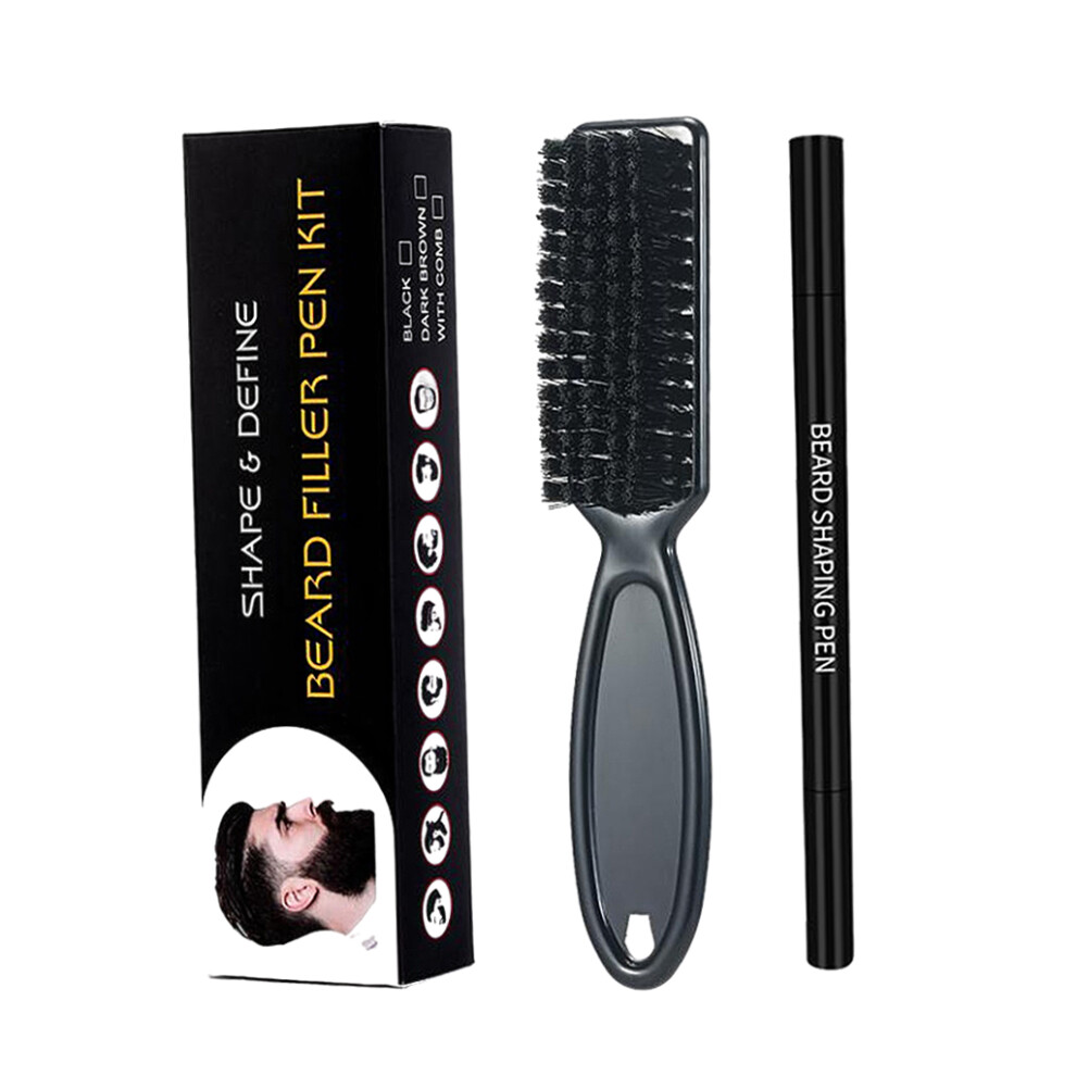 2-in-1 Sweatproof Hair Eyebrow Beard Filler Pen Fast Camouflage Long-l