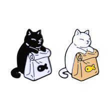 2Pcs Cute Cats Enamel Brooch Pins Lapel Badges Pins Gift Kitten Kitty