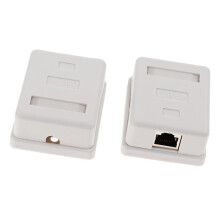 2 x Cat5e Single Port Surface Mount Outlet Box Face Plate Backbox Com