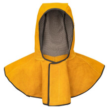 Cowhide Leather Welding Hood Head Neck Protection Helmet Windproof Hoo