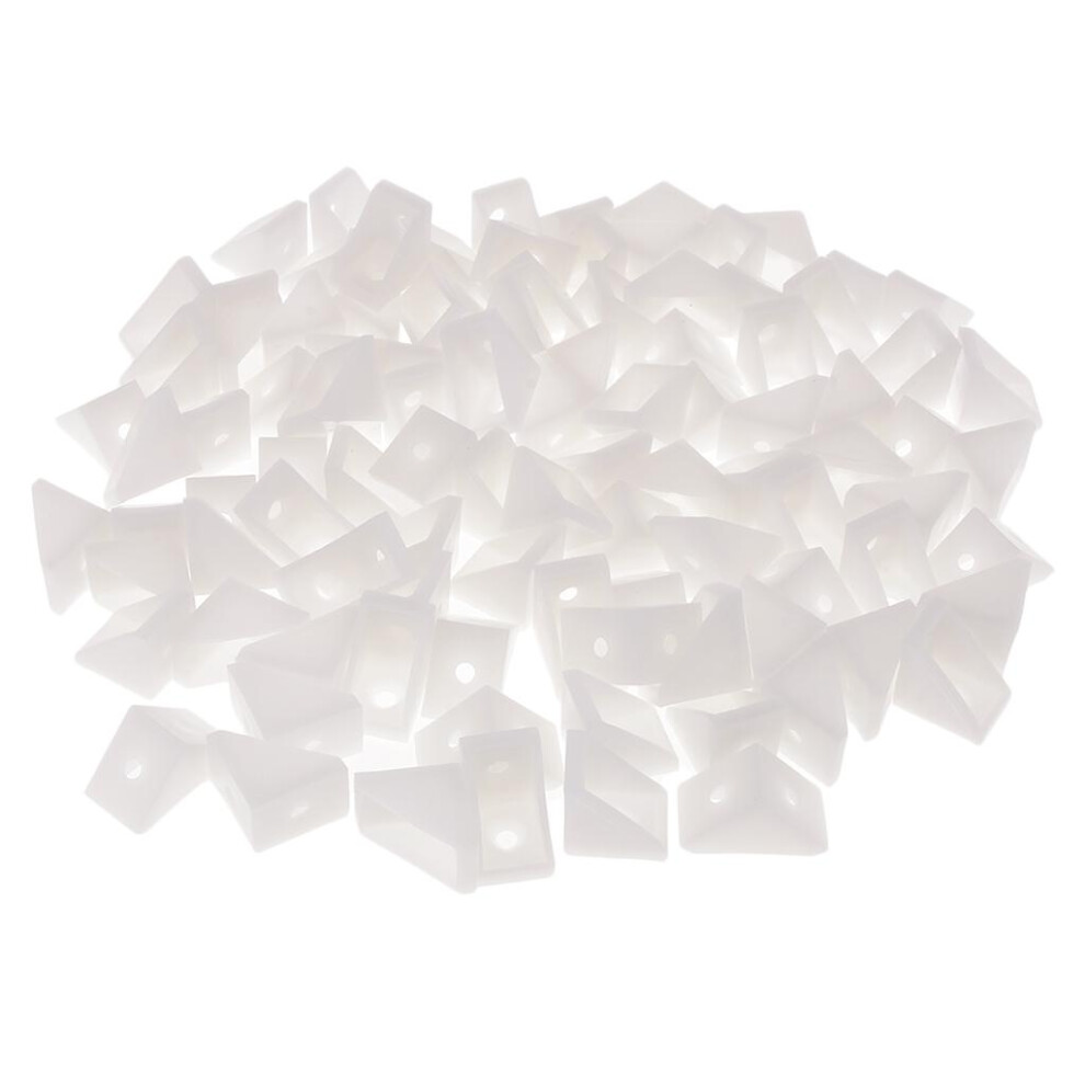 100Pc White L Shape Corner Braces Joint Brackets Furniture Corner Prot 6901423137639