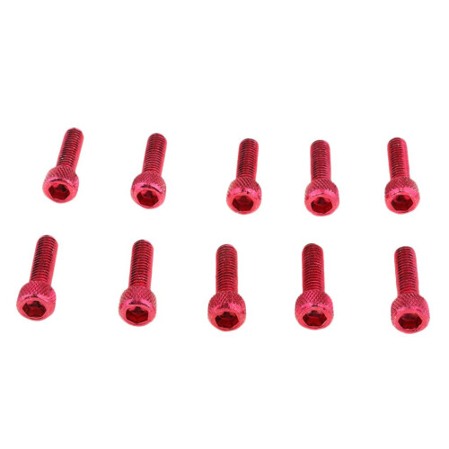 10pcs M6x20mm Aluminum Hex Socket Cap Screws Head Key Bolt Red 1