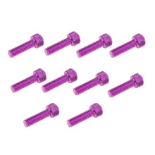 10pcs M6x20mm Aluminum Hex Socket Cap Screws Head Key Bolt Purple