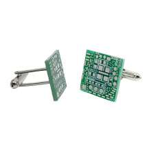 2Pcs Green Circuit Board Cufflinks Unique Design for Birthdays Wedding
