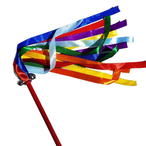 Gymnastics Dancing Ribbons Morning Exercise Props with 2 Bells for Tra 1