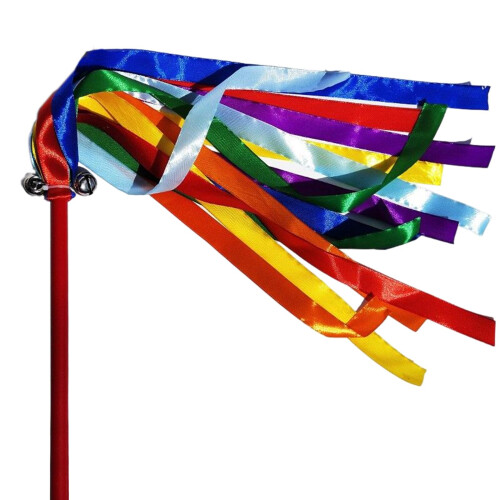 Gymnastics Dancing Ribbons Morning Exercise Props with 2 Bells for Tra 2