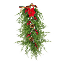 Decorative Christmas Teardrop Wreath for Festival Backdrop Xmas Decora