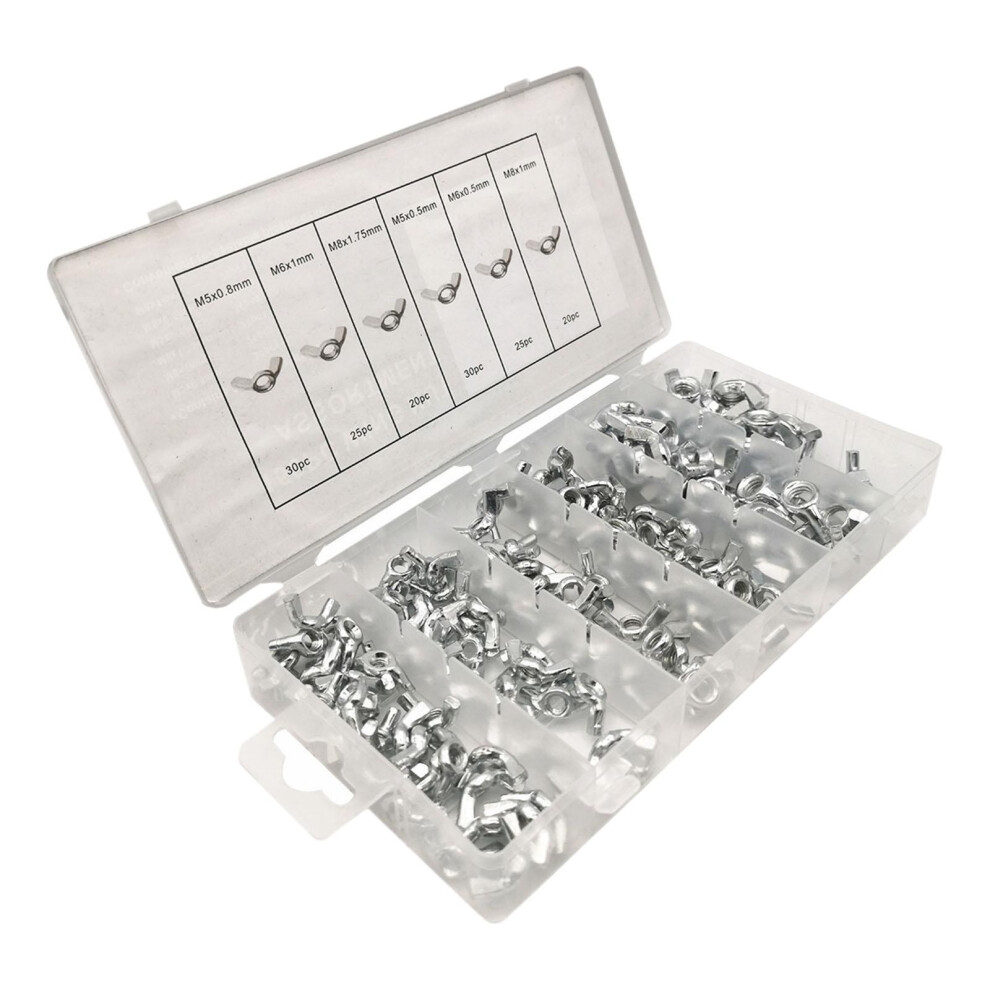 150 Pieces Butterfly Wing Nuts Assortment Kit With Storage Box Hardwar 6901423145696
