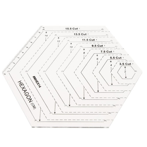 18x15.5cm Hexagon Shape Quilt Quilting Patchwork Ruler for DIY Sewing 2