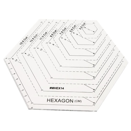 18x15.5cm Hexagon Shape Quilt Quilting Patchwork Ruler for DIY Sewing 1