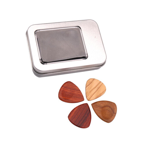 4pcs Guitar Pick Plectrums with Iron Box Set