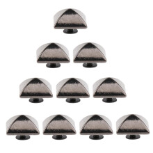 10 Sets Metal Suqare Pyramid Studs Rivet Spike Spots Leathercraft Grey