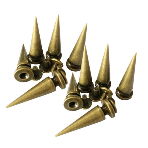 10pcs Copper Cone Screwback Stud Leather Craft Spike Rivets Bronze 1